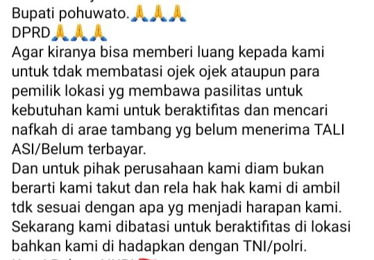 Di Larang Masuk Area Pertambangan, Penambang : Kami Bukan Perampok