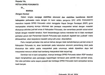 Perjuangkan Nasib Penambang, Limonu Hippy Surati DPRD Pohuwato