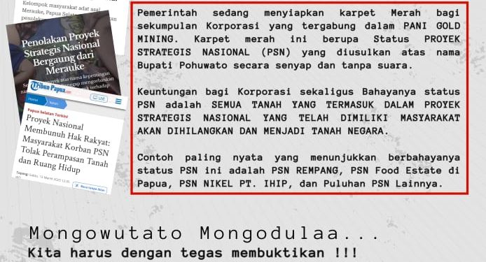 Besok Penambang Gelar Unras,Panggung Keadilan Jadi Solusi Perjuangan Penambang Di Pohuwato,