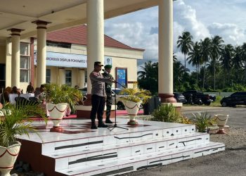 Apel Gelar Pasukan Penertiban,AKBP Busroni : Laksanakan Dengan Humanis,Ini Warga Kita